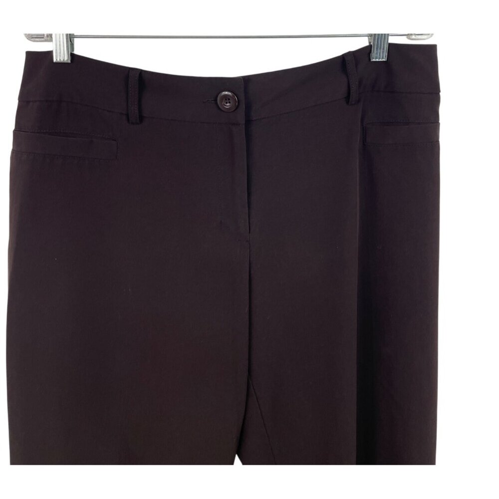 Studio 1940 Womens Size 14 Brown Solid Wide Leg Trouser Pants - Picture 3 of 6
